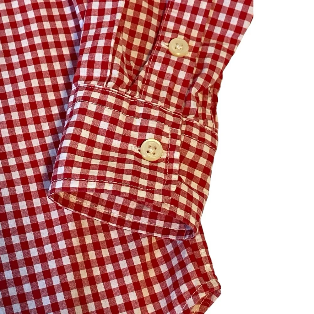 Ralph Lauren Red White Checkered Button Down Long Sleeve Shirt -Like New Boys 8